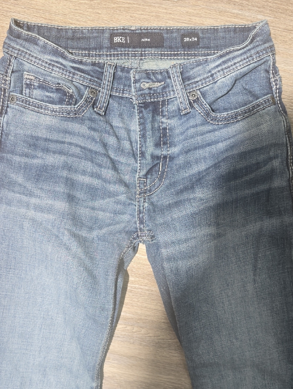 BKE Mens AIDEN Blue Flare Jeans 28X34 - Picture 3 of 8
